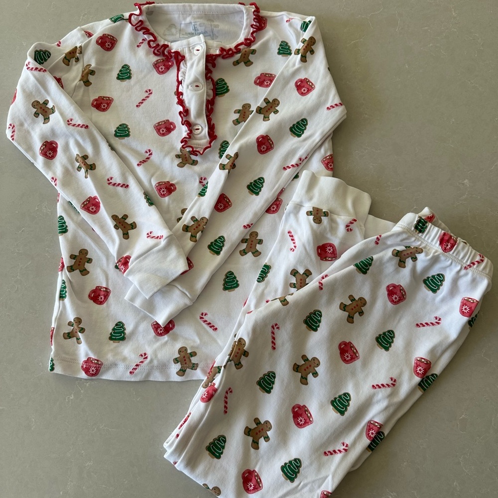 Little English Christmas Pajamas (Gingerbread man, candy cane...)